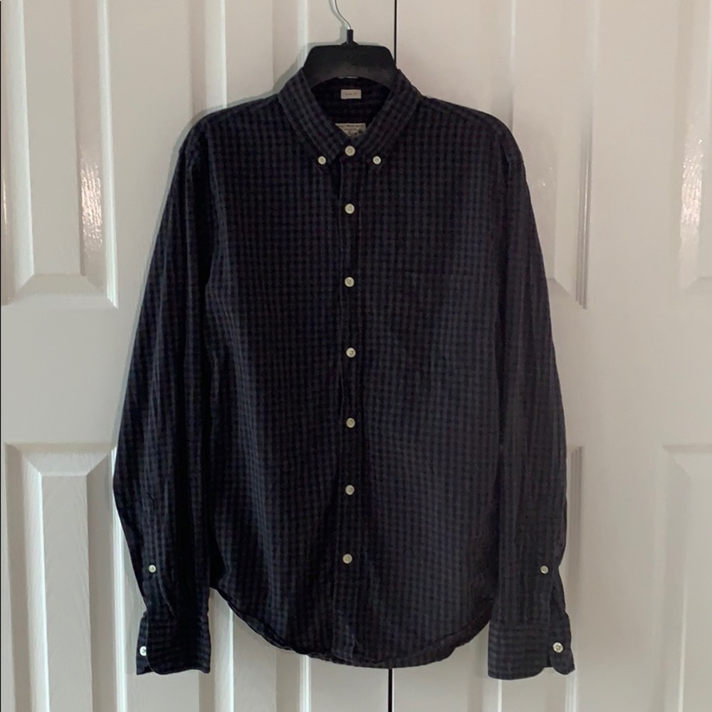 J Crew Black and Grey slim fit button down shirt